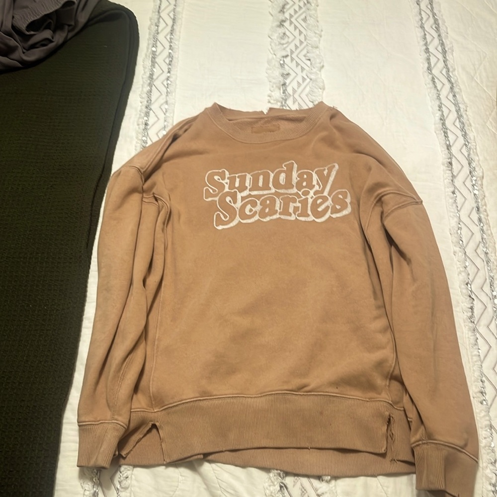orange/tan aerie sweatshirt